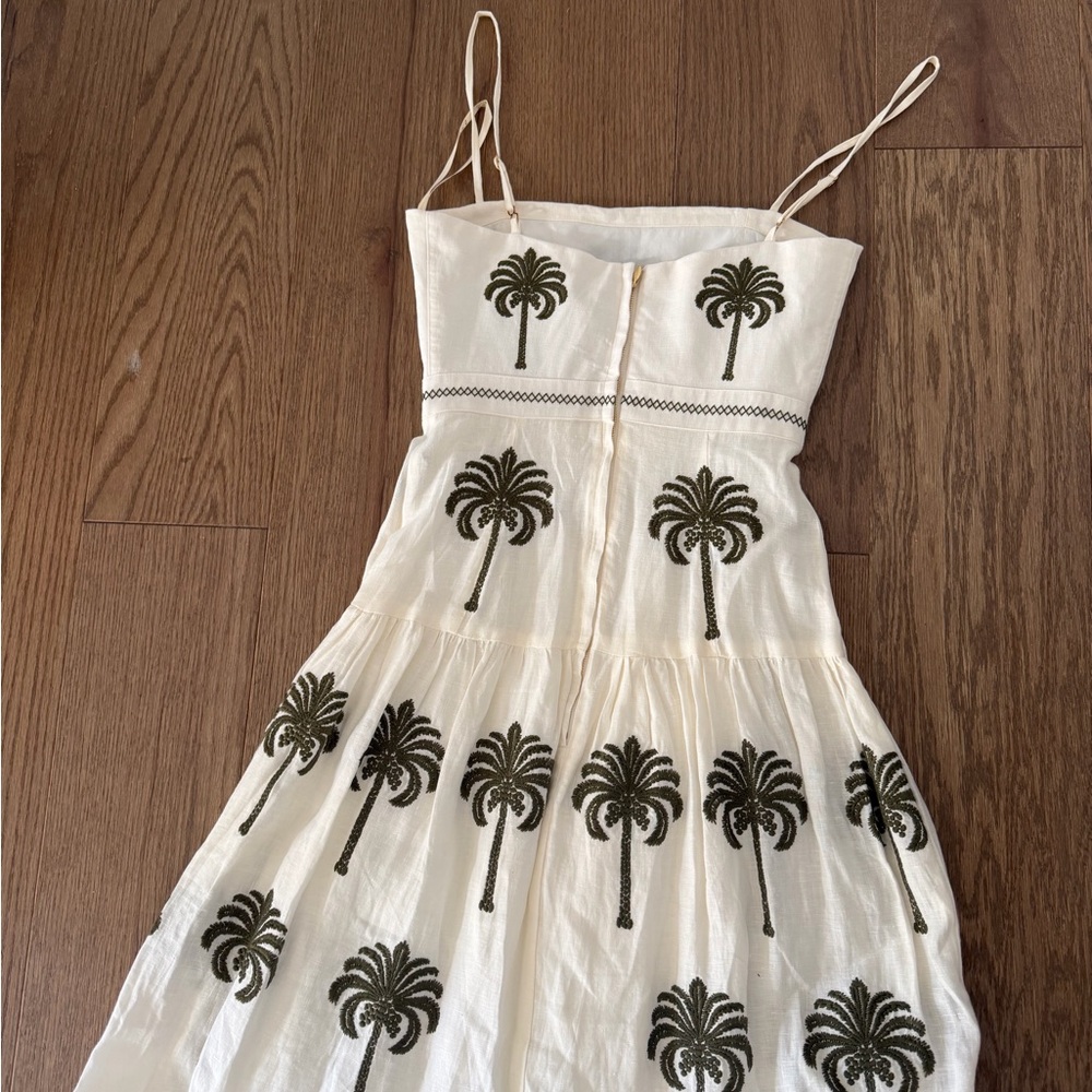 Agua Bendita Cream and Brown Palm Dress - Picture 5 of 6